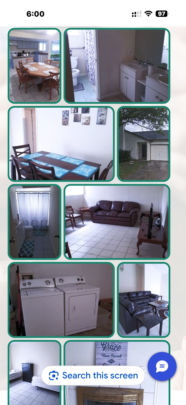 Original photos of dining rooms, kitchen, bathrooms, laundry, bedrooms and living rooms